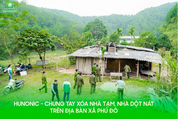 chung tay xoá nhà tạm cùng Hunonic