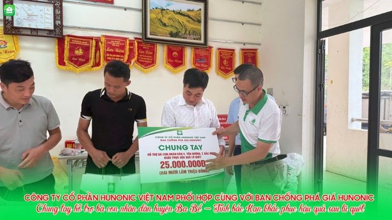 Hunonic hỗ trợ người dân bắc kạn bị sạt lở