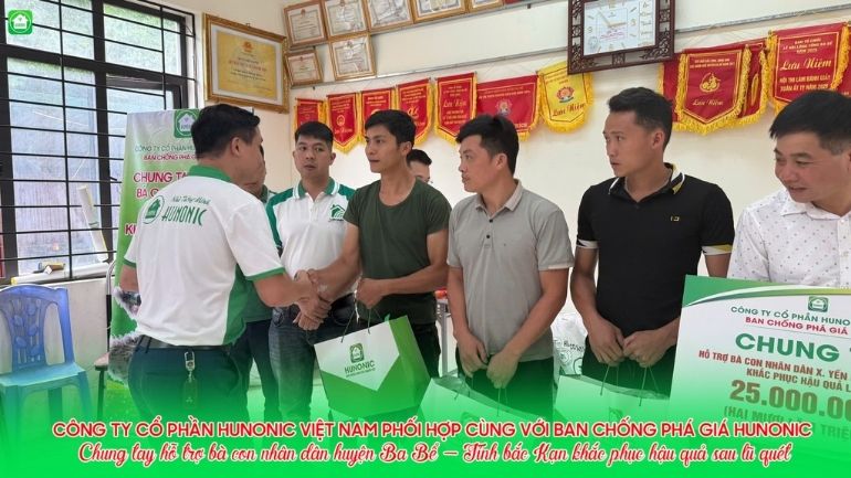 Hunonic hỗ trợ người dân bắc kạn bị sạt lở