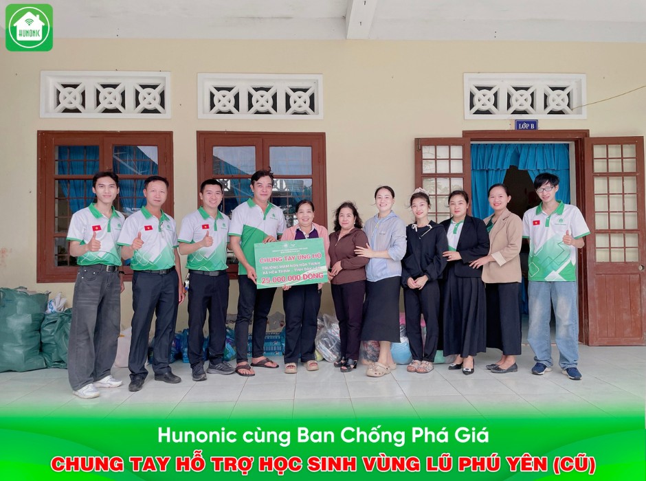 hunonic chung tay hỗ trợ các trường học ở đăk lak khắc phục lũ