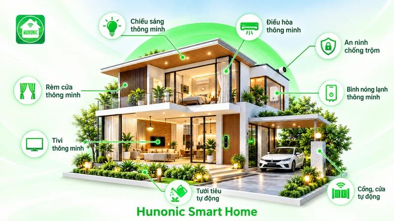Smart Home cho nhà phố nhiều tầng cần lưu ý gì để hệ thống vận hành ổn định? 3 giai phap smarthome hunonic